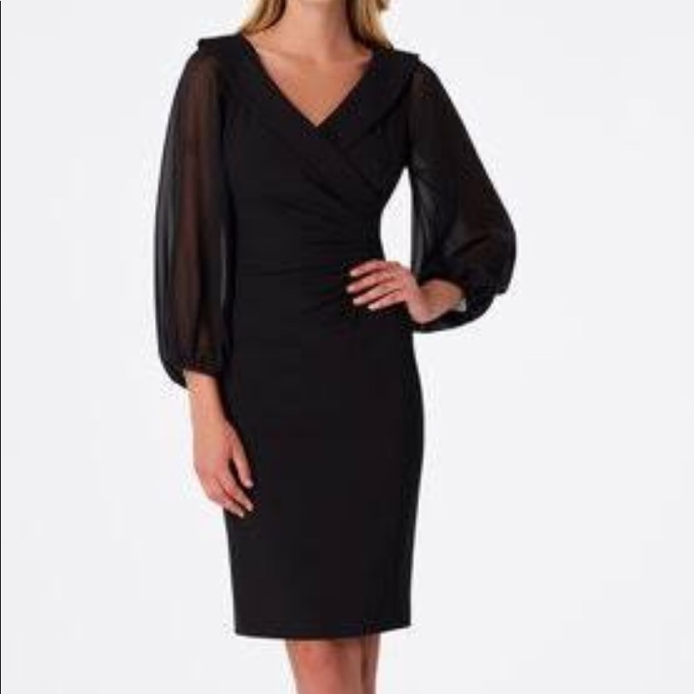 Stunning T Tahari Mesh V-neck LBD